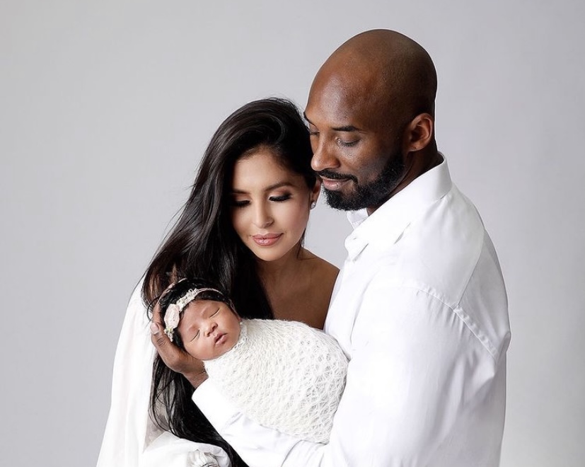 Vanessa and Kobe with their daughter, Capri.