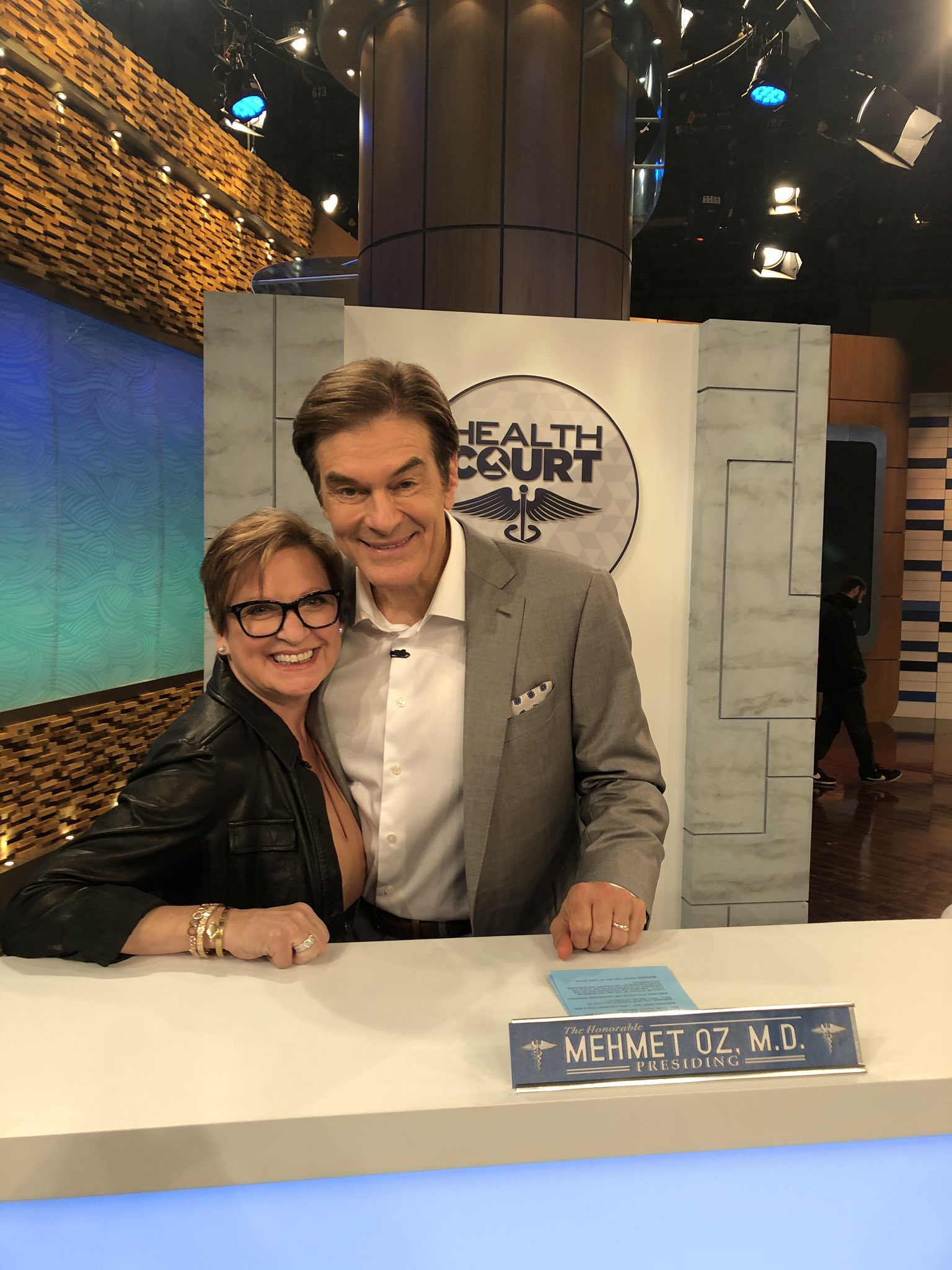 Caroline Manzo gets a hug from Dr. Mehmet Oz.