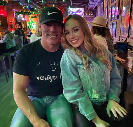 Jim Edmonds poses with daughter Hayley in Nashville, Tennessee.