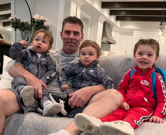 Jim Edmonds poses with his and Meghan's three children.