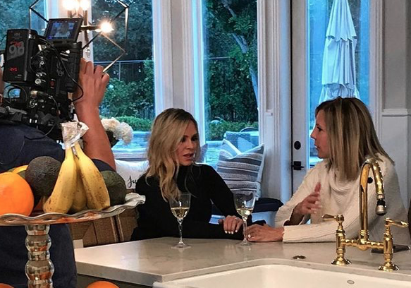 Tamra Judge and Vicki Gunvalson film for a secret project.