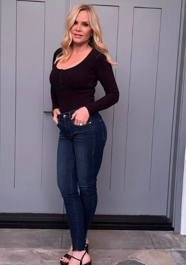 Tamra Judge wears Good American jeans.