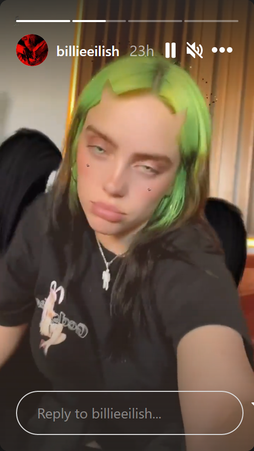 Billie Eilish with hair down