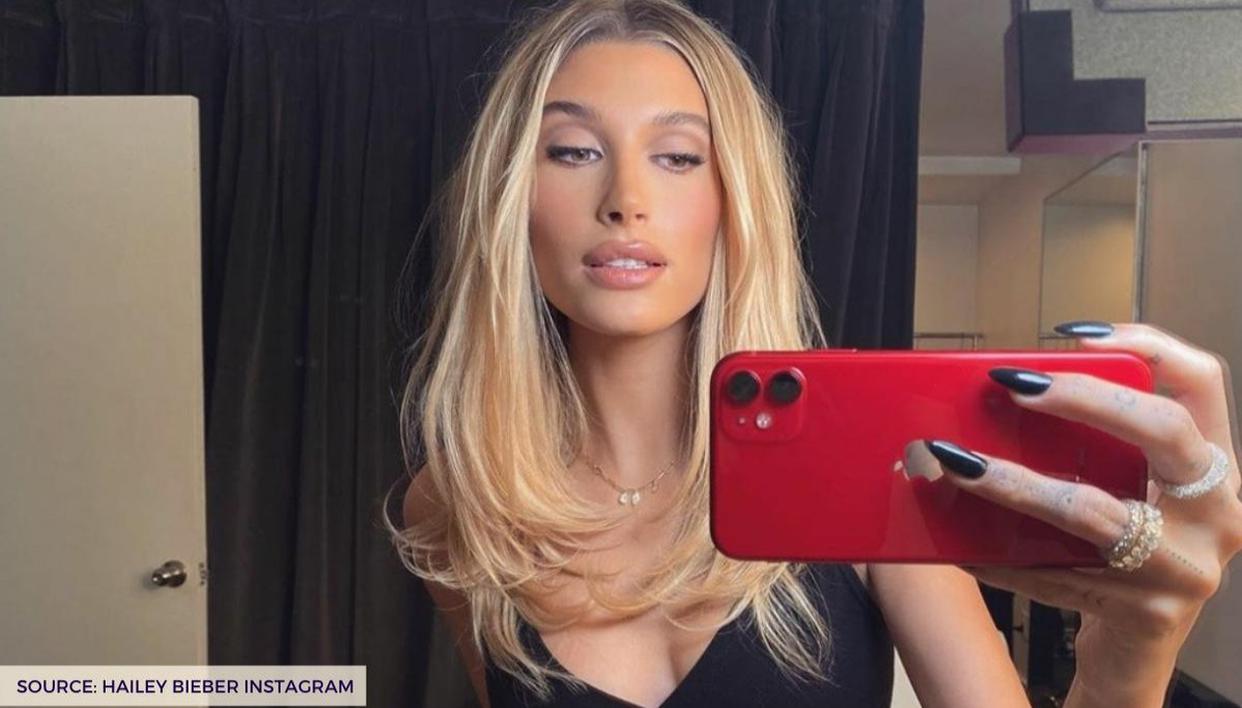 Hailey Bieber glammed up for an event