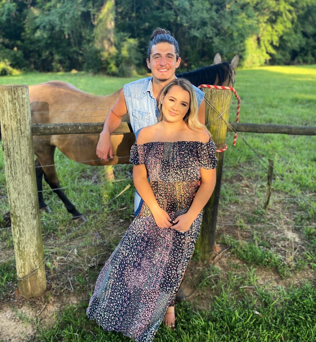 Cade Foehner and Gabby Barrett together at a ranch looking beautiful.