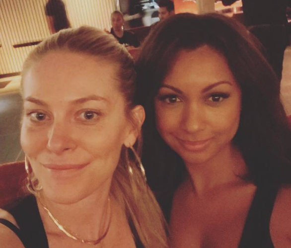 Leah McSweeney films 'RHONY' season 13 with Eboni K. Williams.