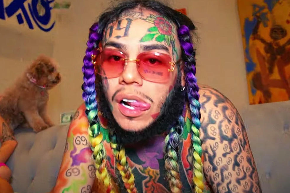 6ix9ine posing in his 'ZAZA' music video.