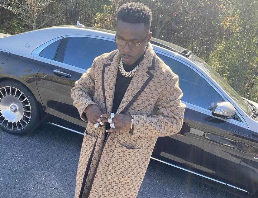 DaBaby visiting voters at the polls in November.