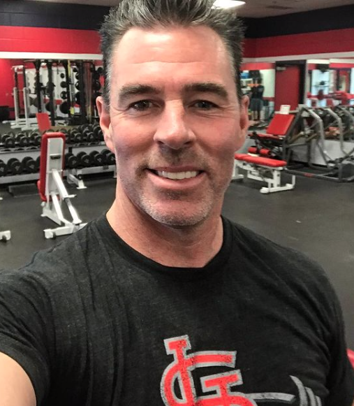 Jim Edmonds takes a selfie in a black T-shirt.