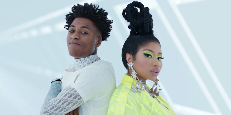 Youngboy and Nicki in the 'What That Speed Bout?!' music video.