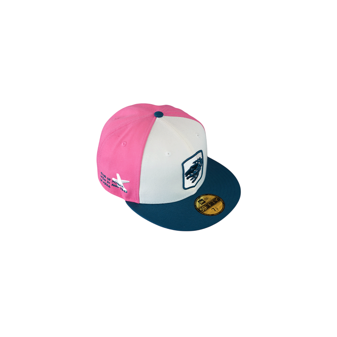 Gorra rosa/beige/azul plana imagen 3
