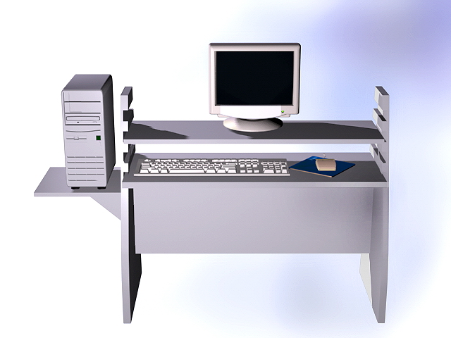 3d CAD modeling computer desk