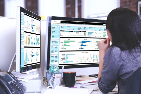 sales report on computer screen