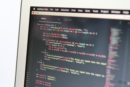 programming code closeup on computer screen