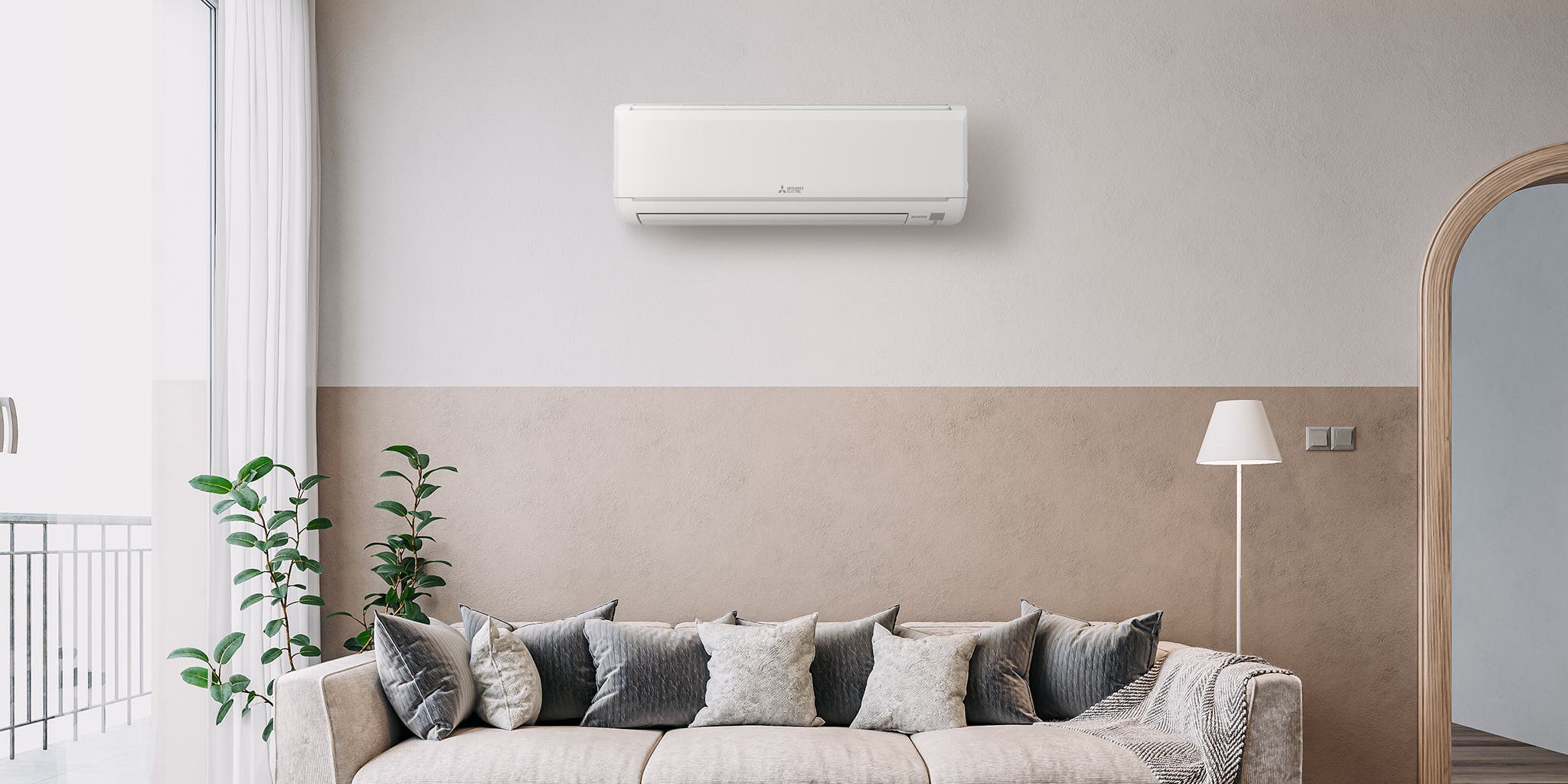 modern air conditioners in urban setting