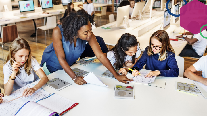 students studying school building classroom