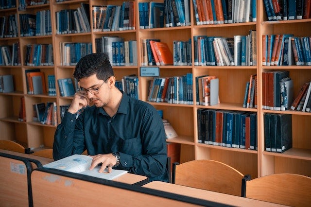 students studying library