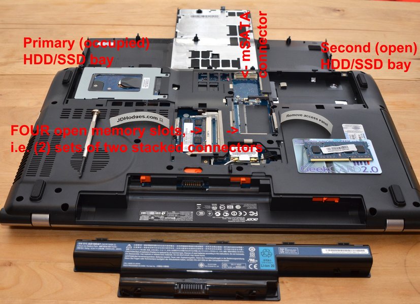 RAM Slots on Acer Aspire V3-771G Motherboard