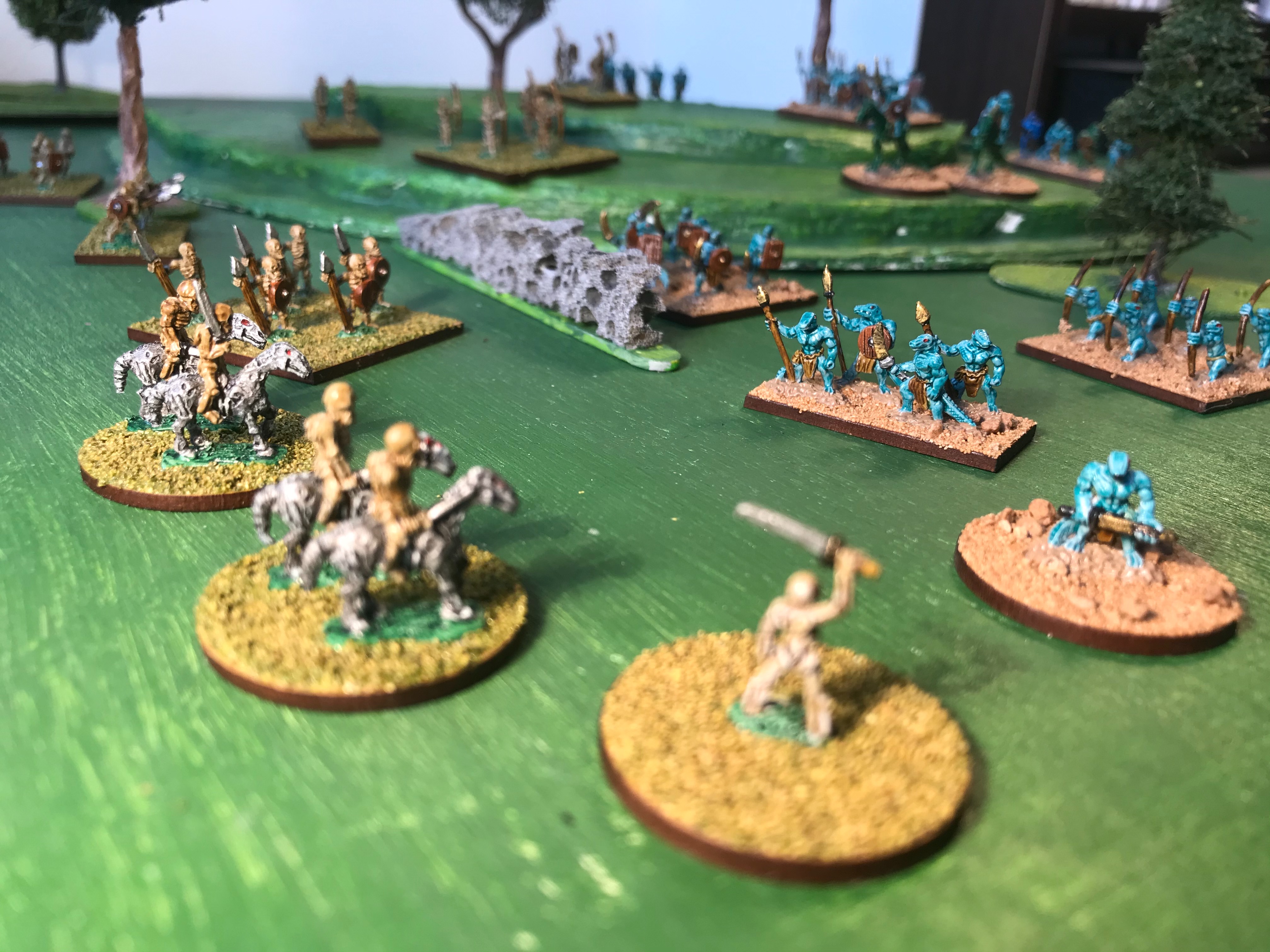 miniature wargaming table top battle scene