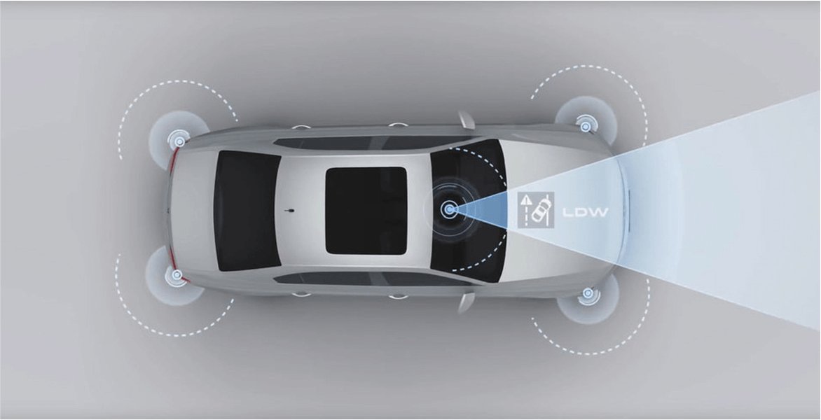 Image showing a car with a cracked windshield and the words 'ADAS Calibrations Covered by Insurance?'