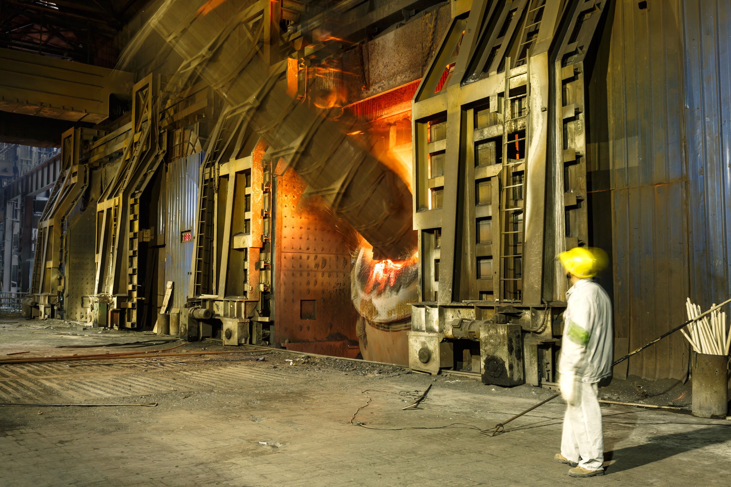 industrial furnace under construction