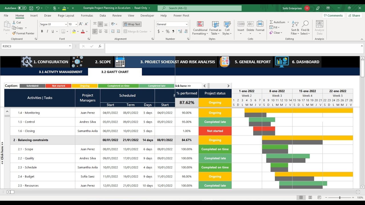 excel data analysis scheduling