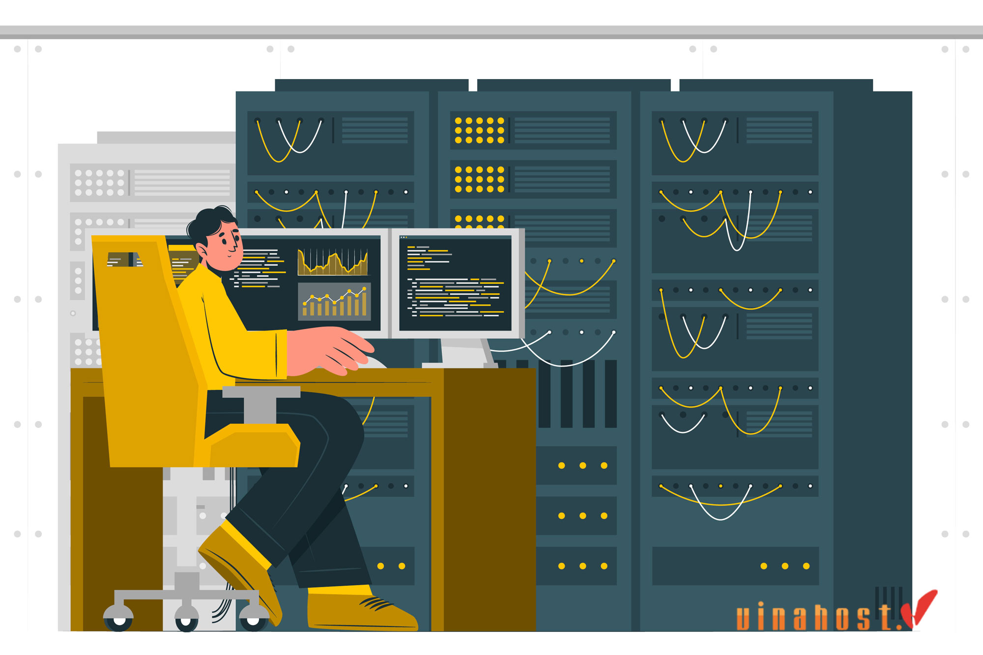 scenery of server room equipment