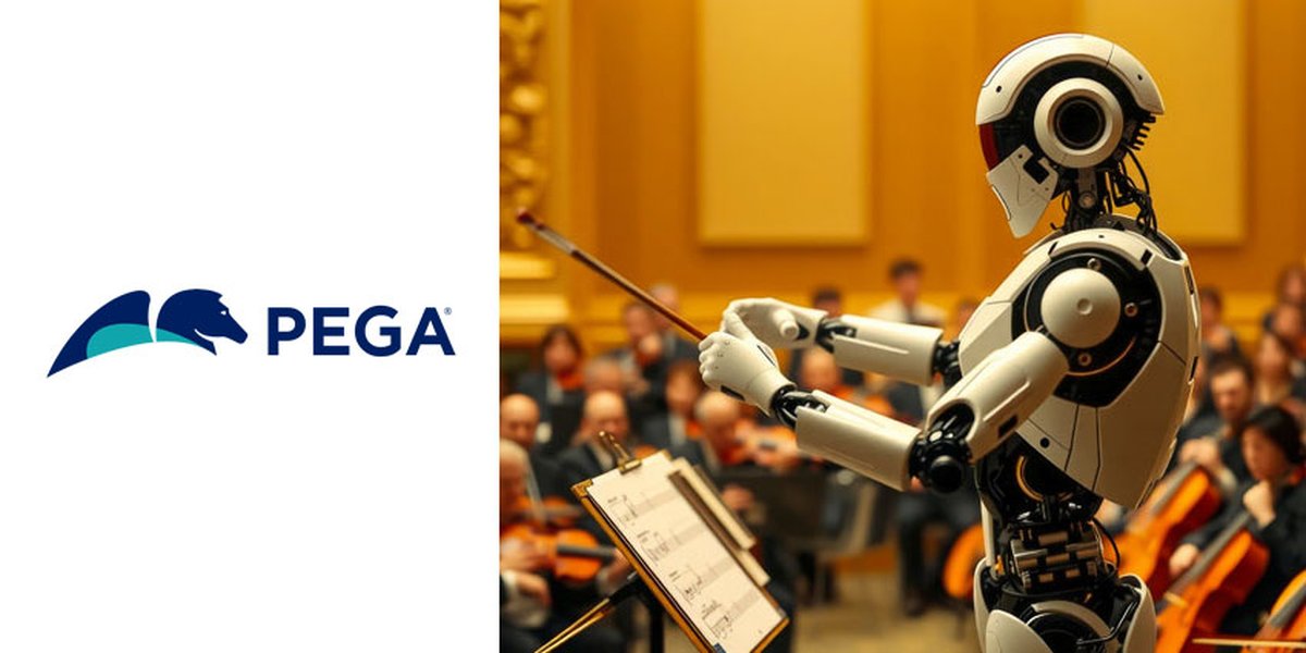 Conceptual image of AI orchestrating processes, symbolizing PEGA and Agentic AI integration