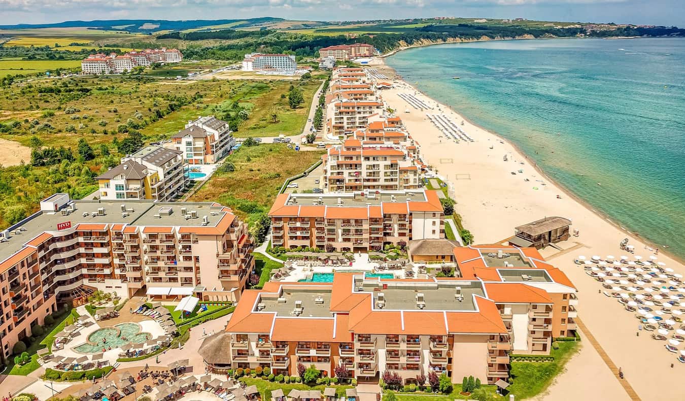 sunny beach and cultural landscape