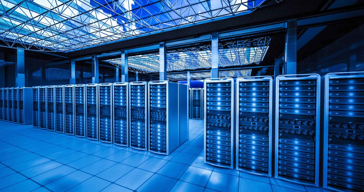 modern data center server room