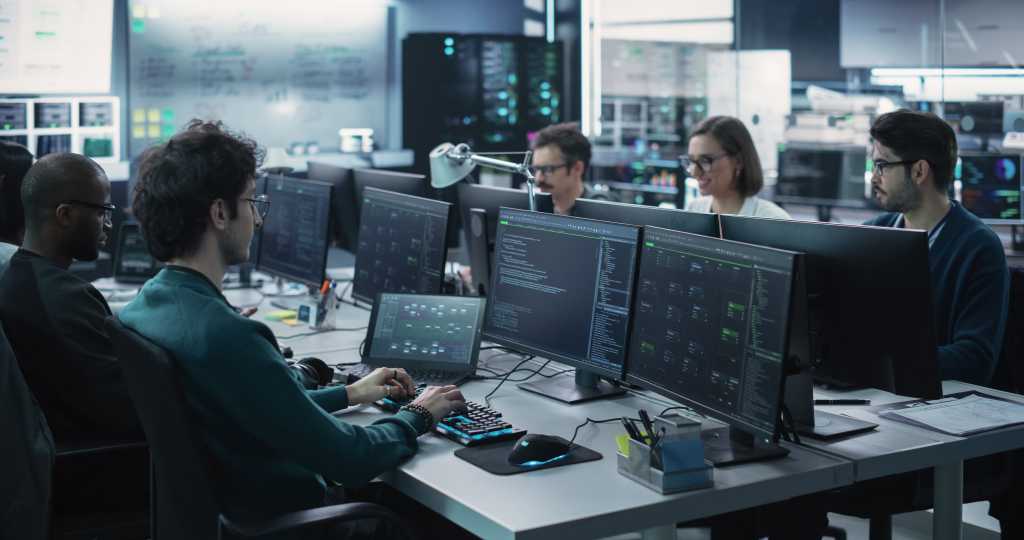 modern office servers and AI technology