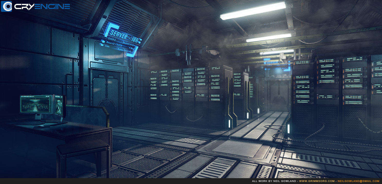 futuristic server room