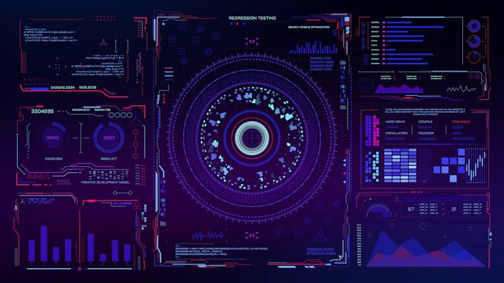 digital interface, futuristic computer screen
