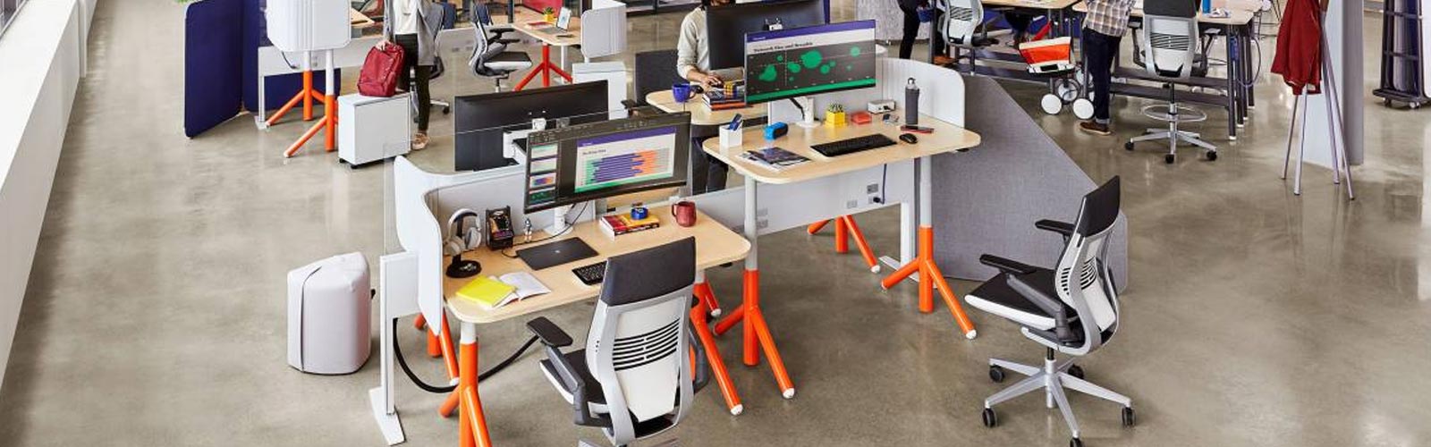 modern office workspace with AI technology