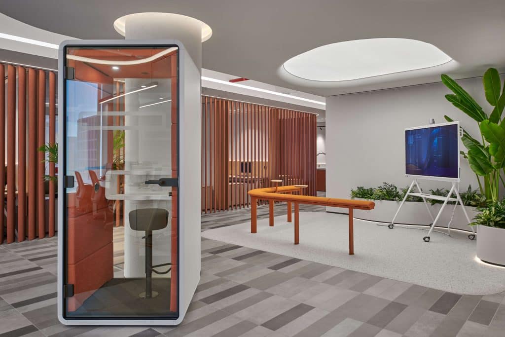 scenic office environment with modern technology