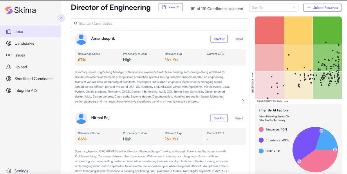 AI recruiting tool interface example