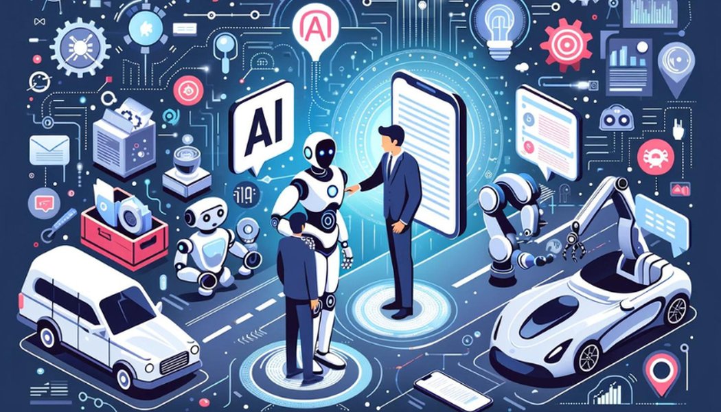 Graphic illustrating AI in action, transforming work and life