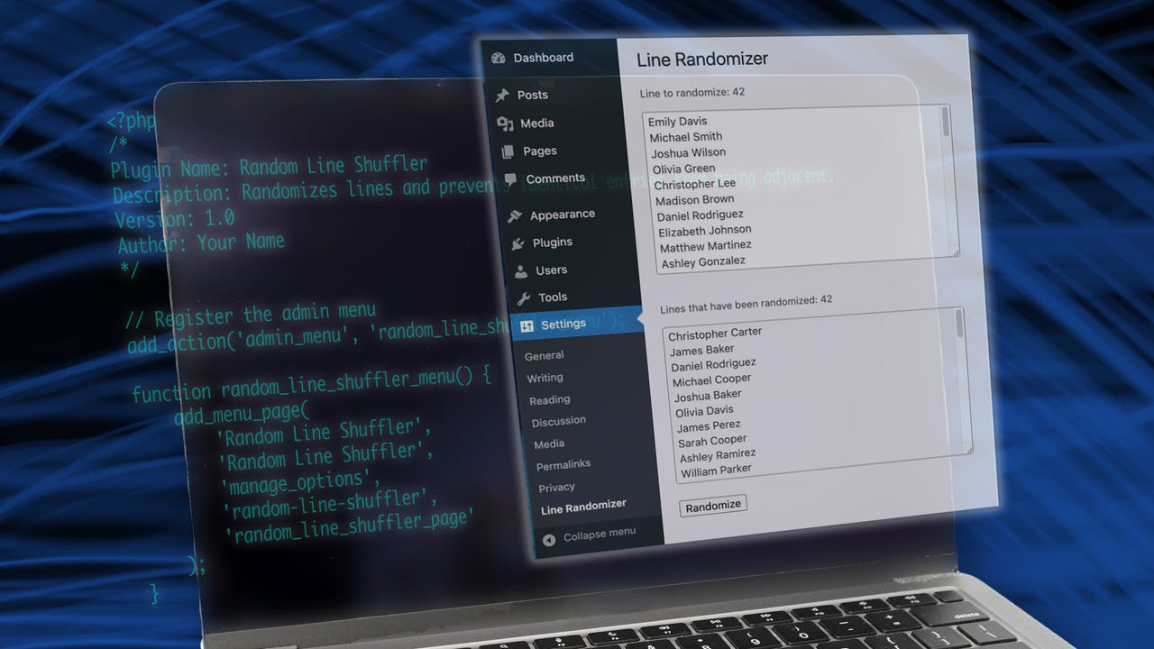 AI chatbot code setup on computer desk