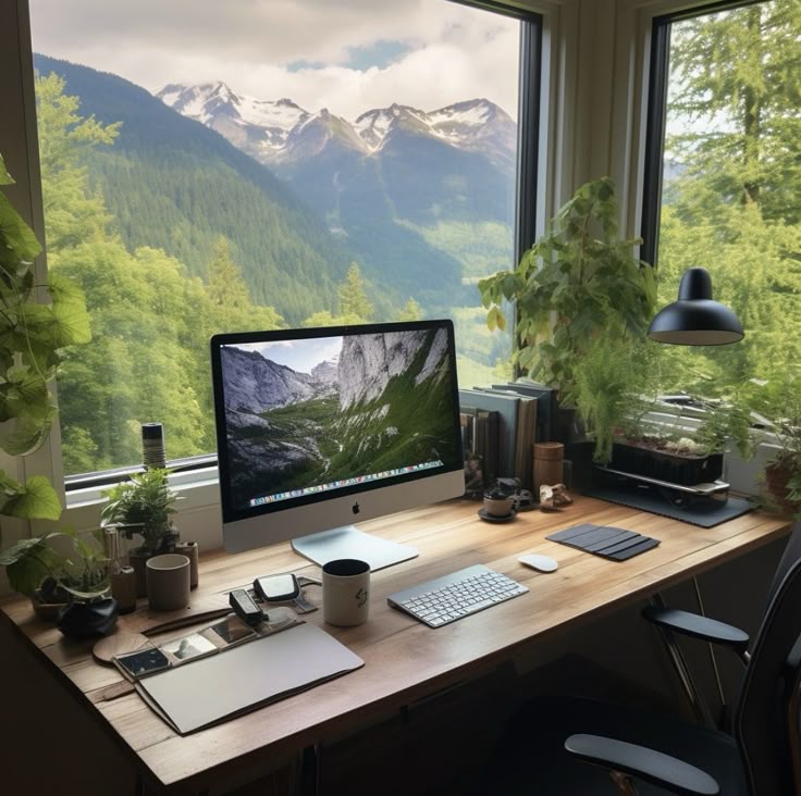 modern computer workstation scenery
