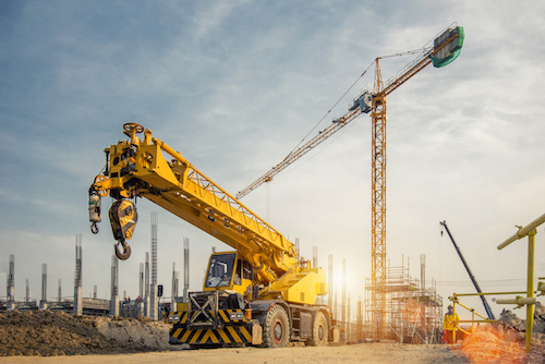 crane equipment at construction site