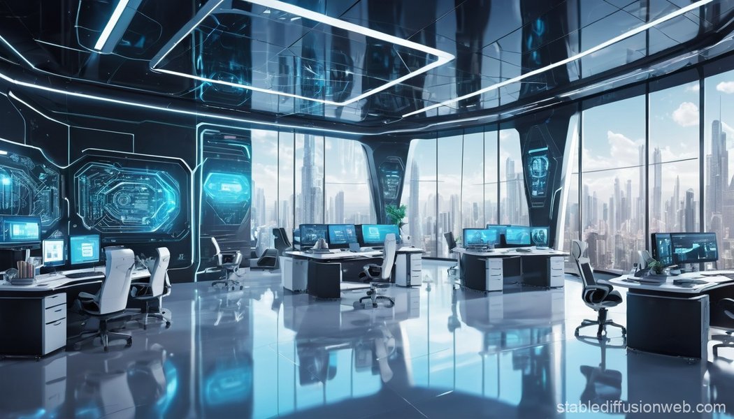 futuristic ai office