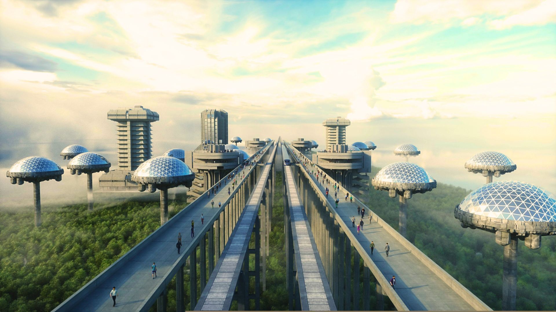 scenic technological urban landscape