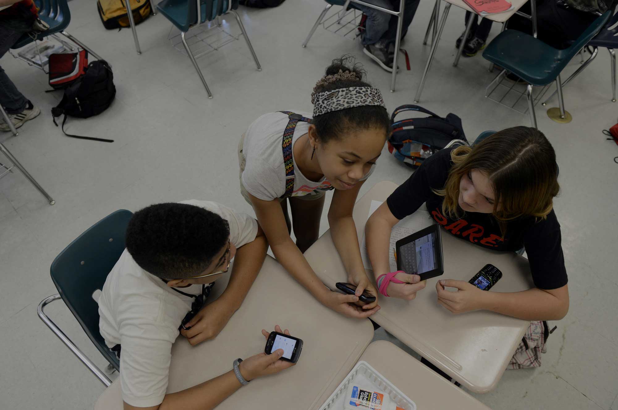 high school classrooms with technology, interactive digital education tools