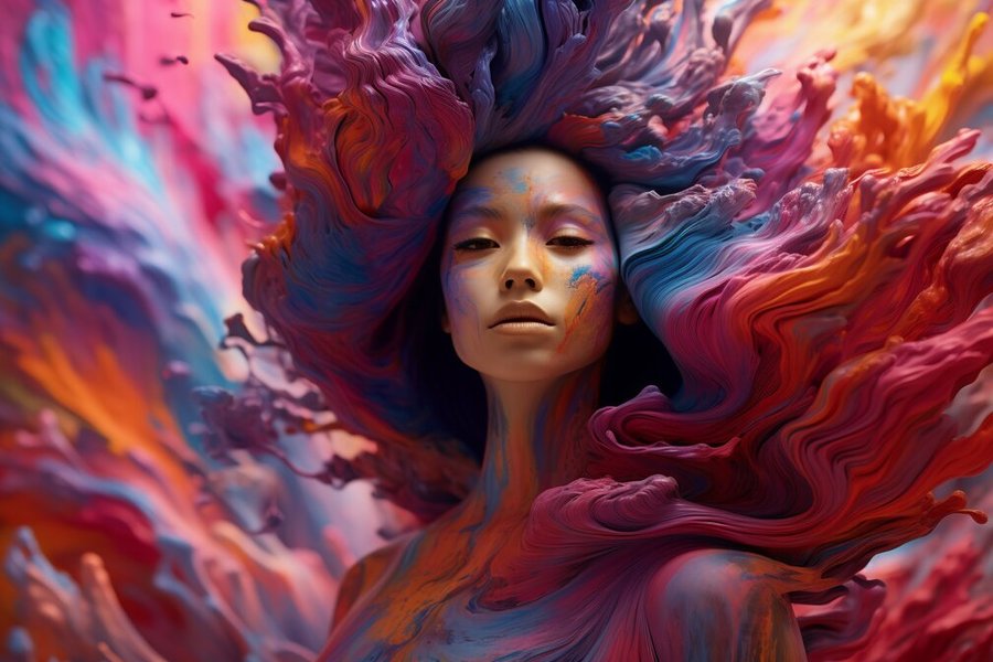 Abstract digital art with flowing colors.