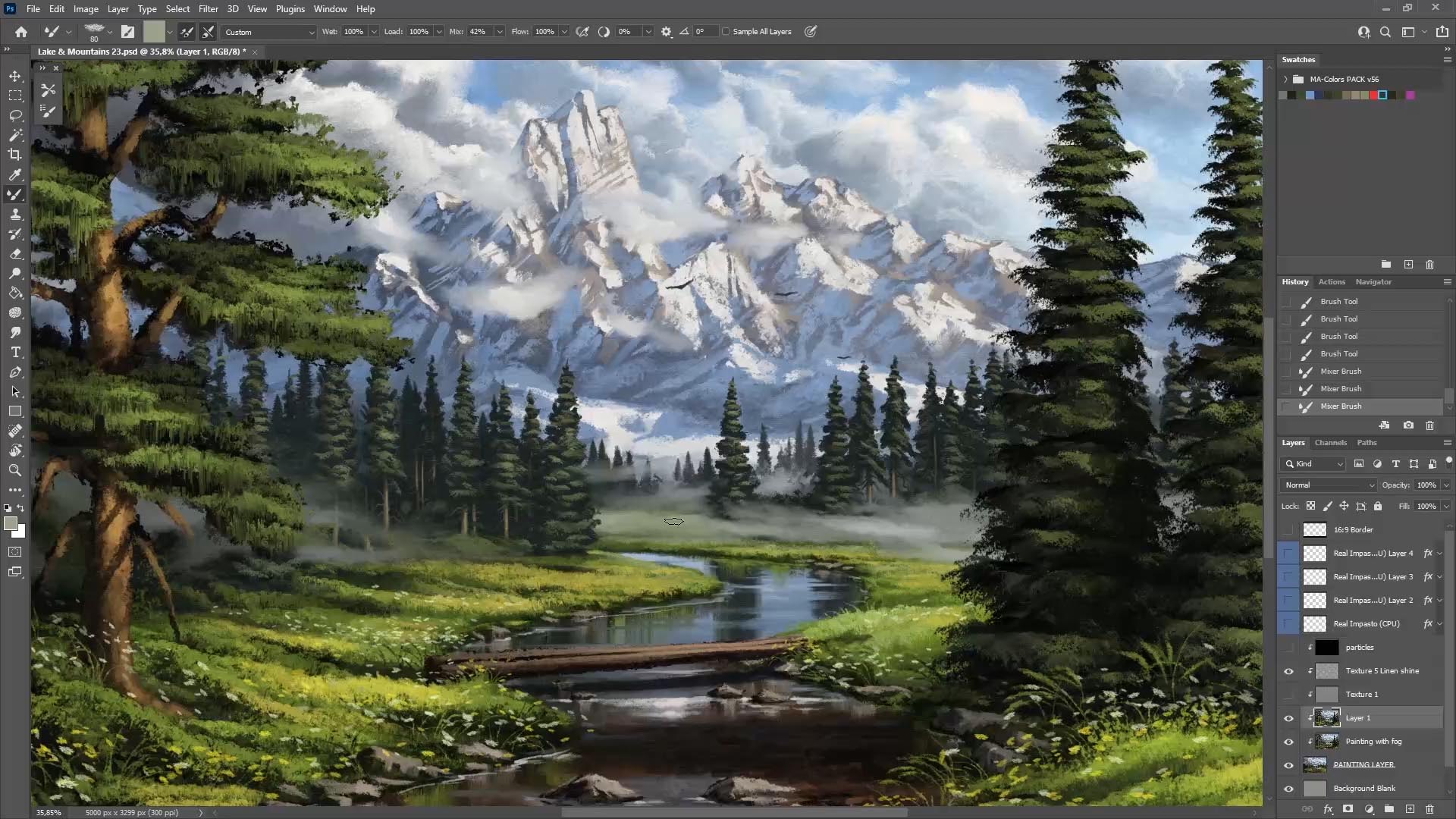 mountain landscape digital art tools