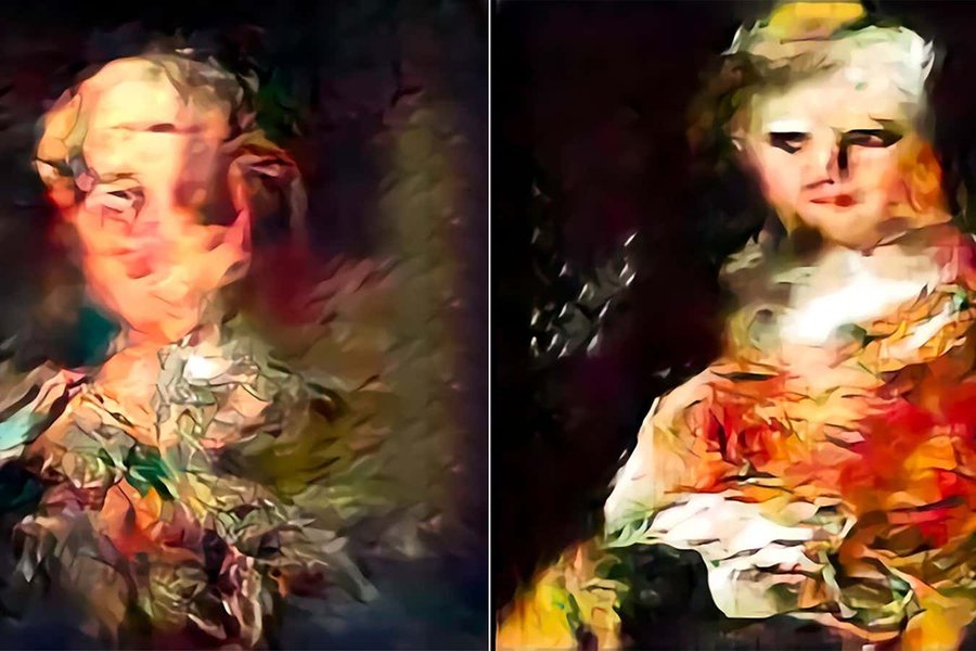 AI-generated images showing glitches