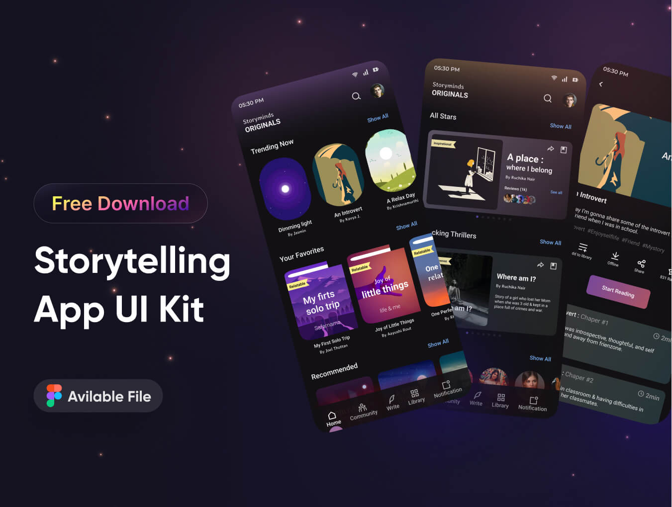 storytelling app interface