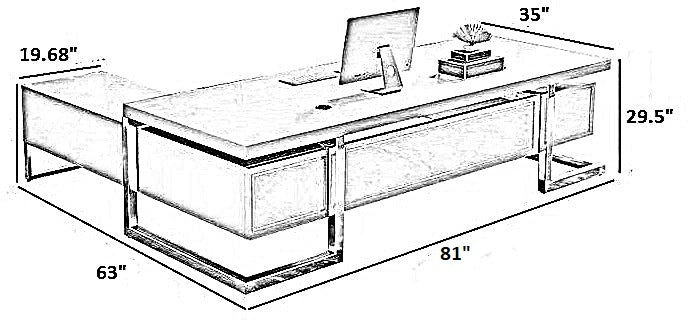 modern office desk with computer and design sketches