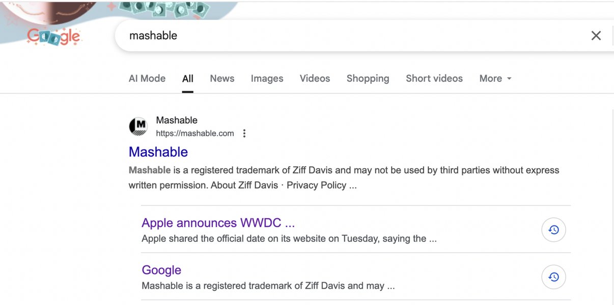 A screenshot of Google's AI-powered search results, showing integrated AI summaries at the top of the search page.