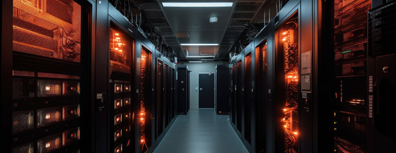 modern server room with AI hardware